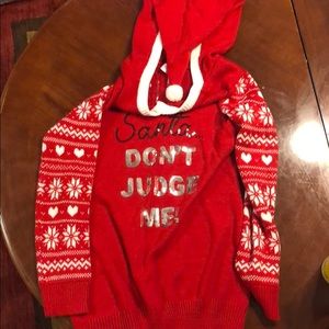 Santa sweater with pointy hood